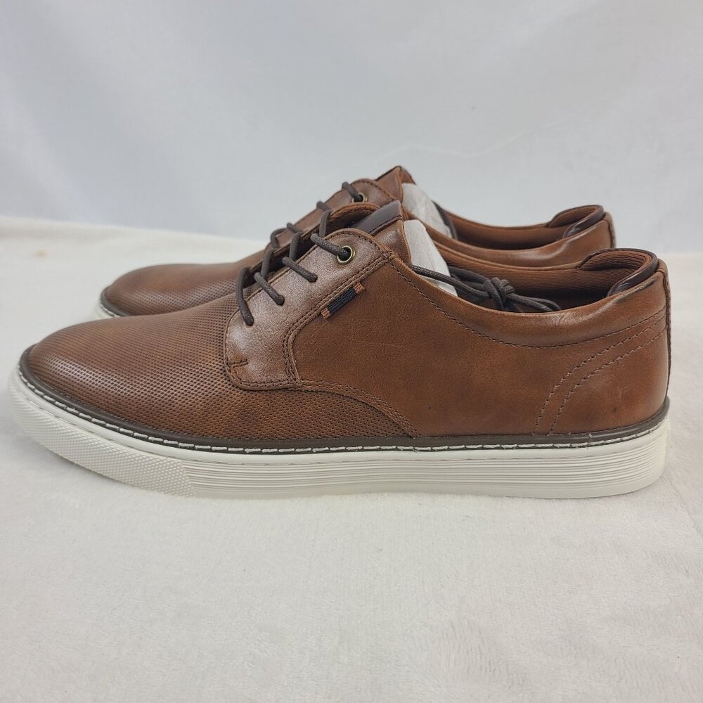 NEW Crown Vintage Brown Lace-Up Faux Leather Casual Shoes For Men Size 10.5M - Picture 3 of 10